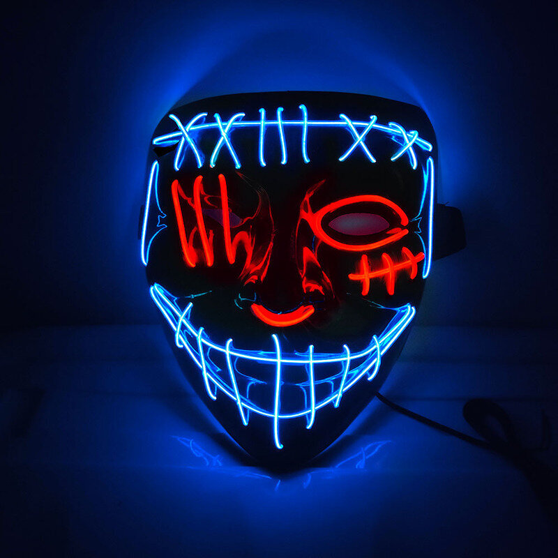 Halloween LED Scary Mask Party -kauhu-cosplay-asu Naamiaisnaamio Valo hehkuu pimeässä hinta ja tiedot | Juhlakoristeet | hobbyhall.fi