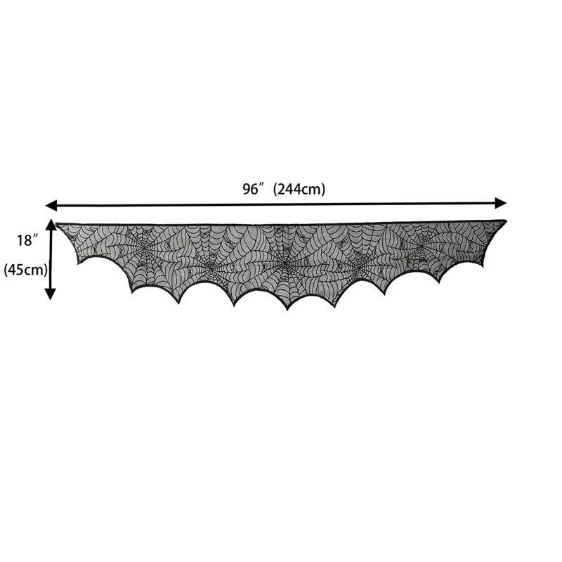 Halloween-koristeet kotiin 2024Pitsi Hämähäkkiverkko Pääkallo Pöytäliina Takka Mantel Huivi Tapahtuma Juhlasisustustarvike hinta ja tiedot | Juhlakoristeet | hobbyhall.fi