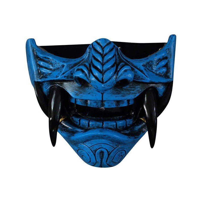 Uusi naamiopeli Half Face Airsoft Oni Mask Halloween маска самур Cosplay Evil Demon Kabuki Samurai Hannya Prajna Resin hinta ja tiedot | Juhlakoristeet | hobbyhall.fi