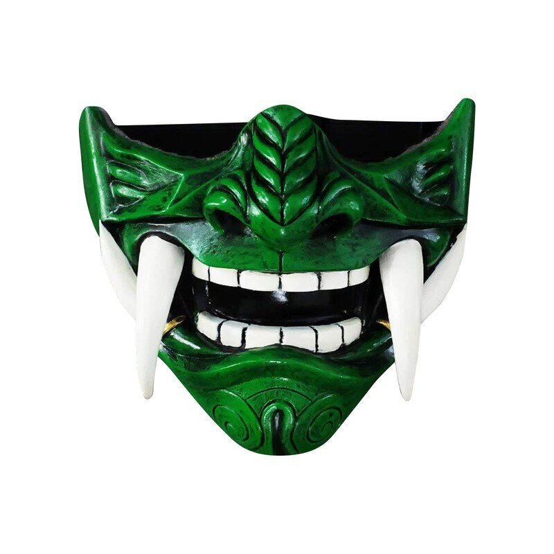 Uusi naamiopeli Half Face Airsoft Oni Mask Halloween маска самур Cosplay Evil Demon Kabuki Samurai Hannya Prajna Resin hinta ja tiedot | Juhlakoristeet | hobbyhall.fi