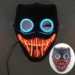 Uusi design valoisa neon EL Party Mask Halloween vilkkuva hauska naamio hehkuu pimeässä yössä Halloween-rekvisiitta naamiainen hinta ja tiedot | Juhlakoristeet | hobbyhall.fi