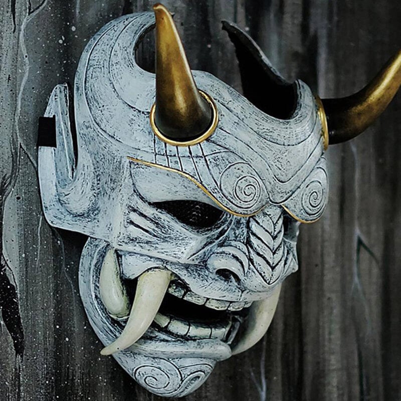 Hannya Demon Mask Japanilainen Oni Samurai Noh Kabuki Red Prajna Latex Masks Unisex Halloween Cosplay Rekvisiitta hinta ja tiedot | Juhlakoristeet | hobbyhall.fi