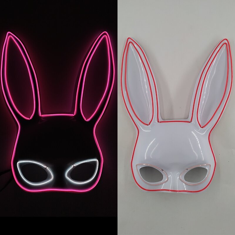 Luminous Party Mask Cosplay Japanilainen Anime Fox Horror Face Joker Predator Seksikäs pupu hehkuva LED-naamio halloween jouluksi hinta ja tiedot | Juhlakoristeet | hobbyhall.fi