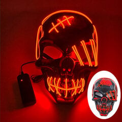 Uusi hauska LED Neon EL Wire Light Up Mask Halloween Masquerade Carnival Party Rave pääsiäisasu Cosplay hehkuva naamio hinta ja tiedot | Juhlakoristeet | hobbyhall.fi