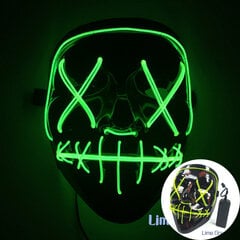 2024 Uusi Purge Neon Light Up Mask Halloween Masquerade Carnival Party Monivärinen Holiday Tunnelma Yökerho Baari Naamio hinta ja tiedot | Juhlakoristeet | hobbyhall.fi