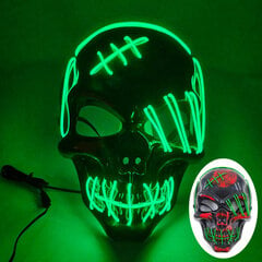 Halloween Scary Film Hehkuva naamio LED Valoava Purge Mask Horror Neon Light Up Cosplay Party Mask Rave Festival -asutarvikkeet hinta ja tiedot | Juhlakoristeet | hobbyhall.fi