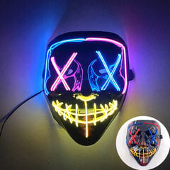 Halloween Scary Film Hehkuva naamio LED Valoava Purge Mask Horror Neon Light Up Cosplay Party Mask Rave Festival -asutarvikkeet hinta ja tiedot | Juhlakoristeet | hobbyhall.fi