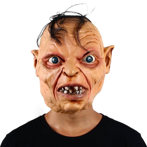 Gollum Latex Mask Aikuisten Cosplay-asusteet Halloween Fancy Dress Party Terror Zombie Päähineet Midget Mask