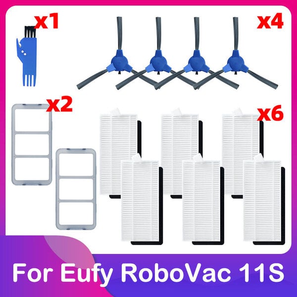 Eufy Robovac 11S Plus 35C 30 30C 15C 12 25C robottipölynimuri päärullan sivuharja Esisuodatin Hepa siivilä Varaosat Matonlakaisukoneet