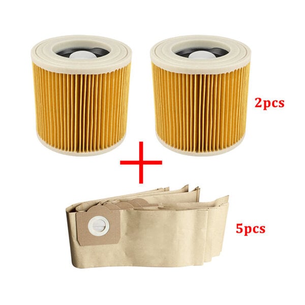 Hepa Filters Pölypussi Karcher WD3 WD3200 WD3300 MV3 SE4001 A2200 A2500 Pölynimurin tarvikkeet Varaosat Matonlakaisukoneet