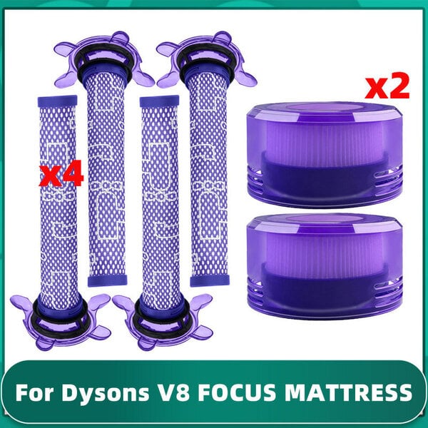 Dyson V8 FOCUS MATTRESS Pölynimuri Pre Post suodattimen varaosien lisävarusteet maton lakaisukoneet