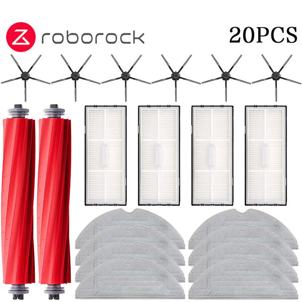 Pääsivuharja Moppi Hepa-suodatin Pölypussi Puhdistus Rullaava Harja Roborock S7 Maxv Ultra S7 Pro Ultra Robot Imuri Tarvikkeet Matonlakaisukoneet