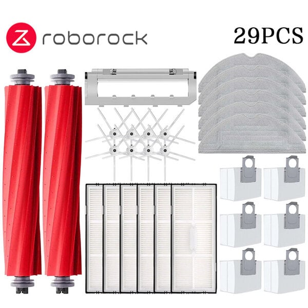 Pääsivuharja Moppi Hepa-suodatin Pölypussi Puhdistus Rullaava Harja Roborock S7 Maxv Ultra S7 Pro Ultra Robot Imuri Tarvikkeet Matonlakaisukoneet