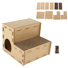 Kissan talon raaputuskortti kaksikerroksinen irrotettava toppi Ihana aaltopahviraapimet Cat Cave Cat House raaputuskortti M hinta ja tiedot | Kissan lelut | hobbyhall.fi