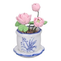 1:12 Scale Dollhouse Potted Lotus Pot Miniature Resin Decor Pieni Ruukku Lotus Pot hinta ja tiedot | Lasten leikkimökit ja -teltat | hobbyhall.fi