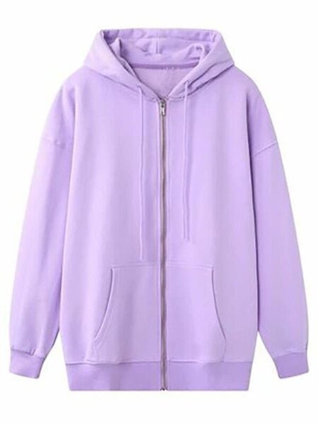 (xL-violetti)Dark Street Harajuku Naisten pitkähihainen pusero Huppari Vetoketju Löysä Ylisuuri Street Casual Wear Syksy/talvi takki y2k topit