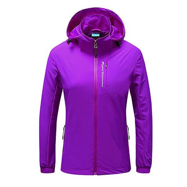 (L-violetti) Talvi ulkoilutakki Naisten Rain Ski Outdoor Plus Size Takki Naisten Hupullinen vuorikiipeilijä Tuulenpitävä Takki Casaco Feminino