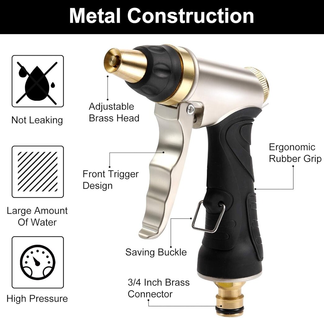 Puutarhakäsisuihku, korkeapaineinen puutarharuiskupistooli, korkealaatuinen ja kestävä, eri suihkutyypeillä, puhdistus ja kastelutöihin hinta ja tiedot | Keittiöallas- ja hanatarvikkeet | hobbyhall.fi
