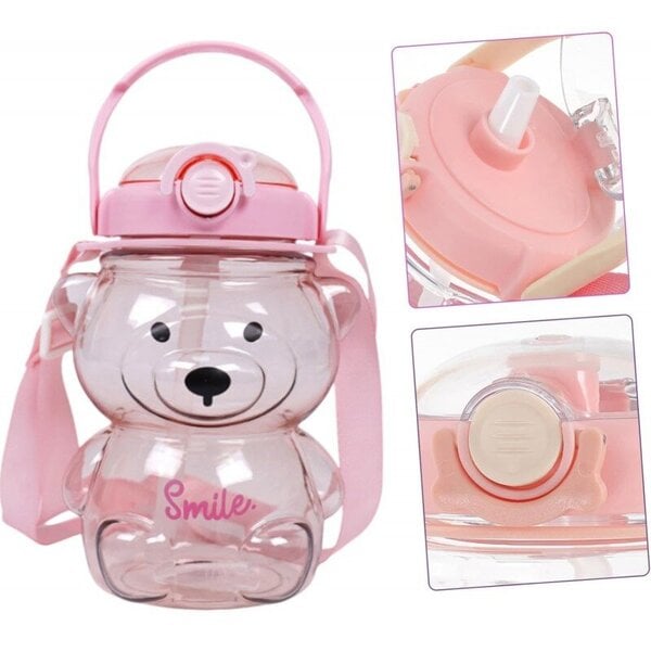 Juomapullo pidikkeellä SWEET BEAR pinkki 1000 ml