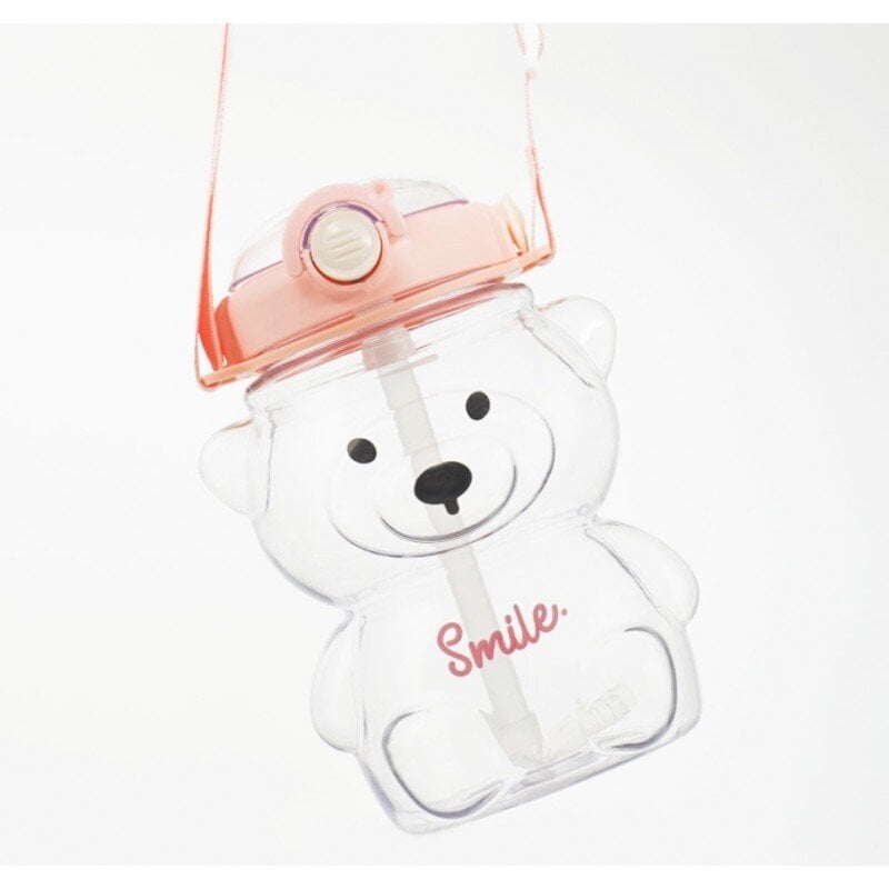 Juomapullo pidikkeellä SWEET BEAR pinkki 1000 ml hinta ja tiedot | Juomapullot | hobbyhall.fi