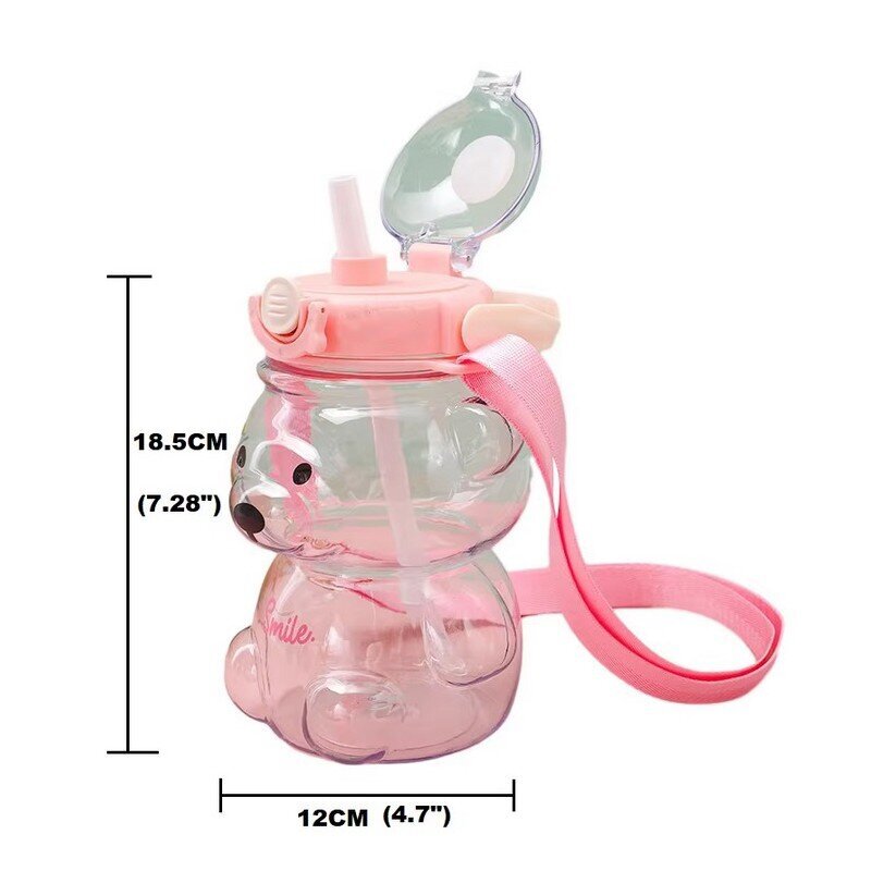 Juomapullo pidikkeellä SWEET BEAR pinkki 1000 ml hinta ja tiedot | Juomapullot | hobbyhall.fi