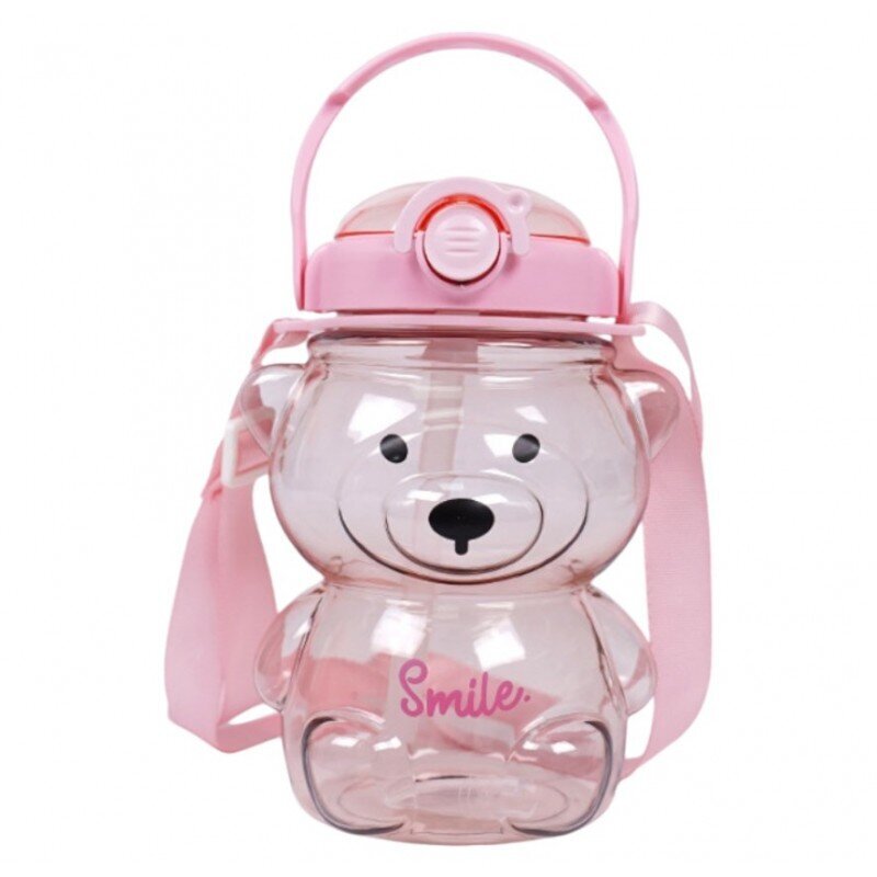 Juomapullo pidikkeellä SWEET BEAR pinkki 1000 ml hinta ja tiedot | Juomapullot | hobbyhall.fi