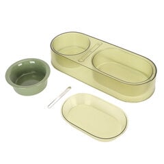 Cat Double Bowl Keraaminen kissan vesiruokakulho Tyylikäs monitoiminen kaksoiskulho sekoituslusikalla Pet Greenille hinta ja tiedot | Koiran lelut | hobbyhall.fi