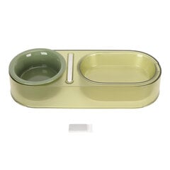 Cat Double Bowl Keraaminen kissan vesiruokakulho Tyylikäs monitoiminen kaksoiskulho sekoituslusikalla Pet Greenille hinta ja tiedot | Koiran lelut | hobbyhall.fi