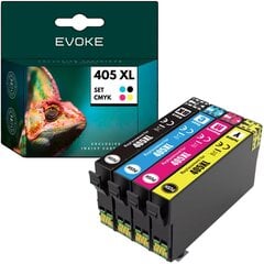 4 värikasetin sarja Epson 405 XL , 21 ml ja 1220 sivua mustaa , 18 ml ja 1340 sivua kutakin väriä , 405XL , yhteensopiva WorkForce Pro WF7830 WF3820 WF-7310 WF7840 kanssa. hinta ja tiedot | Mustekasetit | hobbyhall.fi