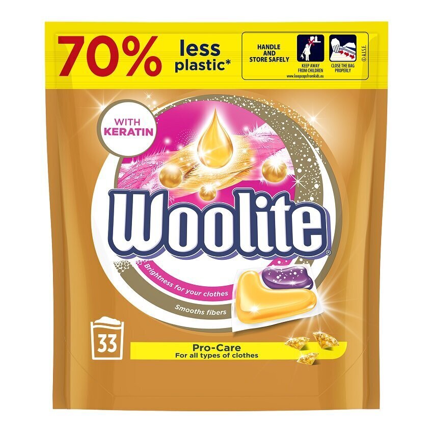 Woolite pesukapselit keratiinilla Pro Care, 33 kpl hinta ja tiedot | Pyykinpesuaineet | hobbyhall.fi