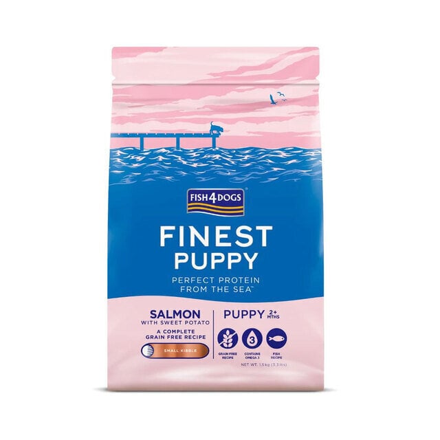 Fish4Dogs Finest Salmon Puppy lohenpennuille, 1,5 kg hinta ja tiedot | Koiran kuivaruoka | hobbyhall.fi