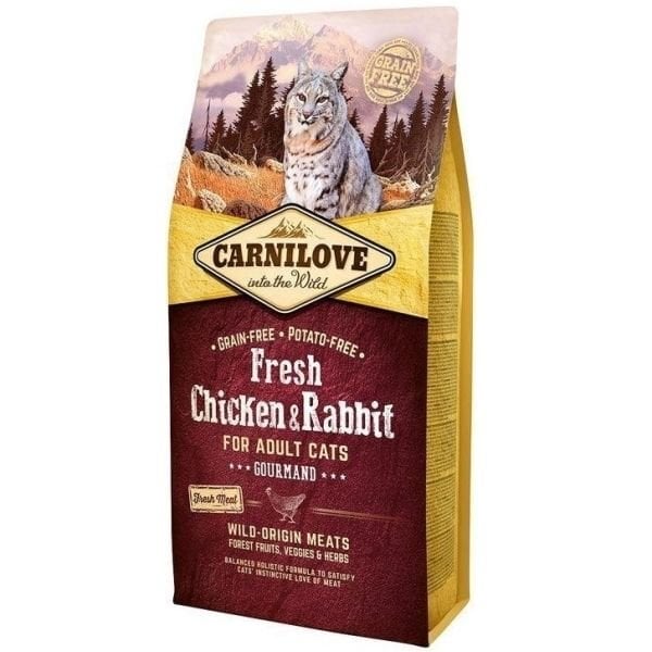 Carnilove kanan kanssa Fresh Chicken & Rabbit, 6 kg hinta ja tiedot | Kissan kuivaruoka | hobbyhall.fi