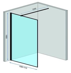 Suihkuseinä Rea Bler, musta, 110 cm hinta ja tiedot | Suihkuseinät ja -ovet | hobbyhall.fi