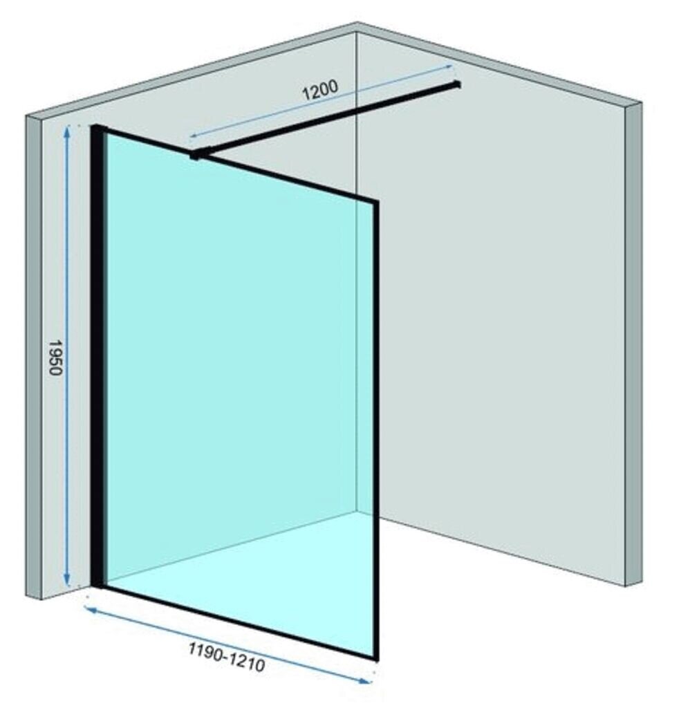 Suihkuseinä Rea Bler, musta, 120 cm hinta ja tiedot | Suihkuseinät ja -ovet | hobbyhall.fi