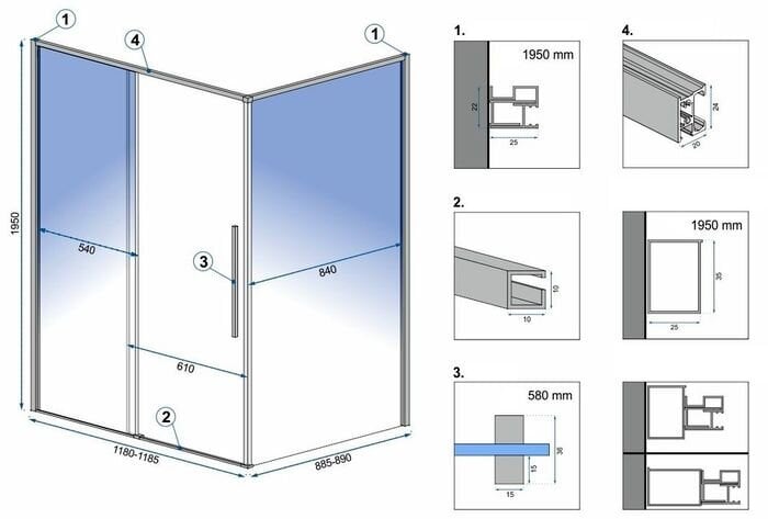 Suihkukaappi Rea Solar, Musta matto, 90x120 cm hinta ja tiedot | Suihkukaapit ja suihkunurkat | hobbyhall.fi