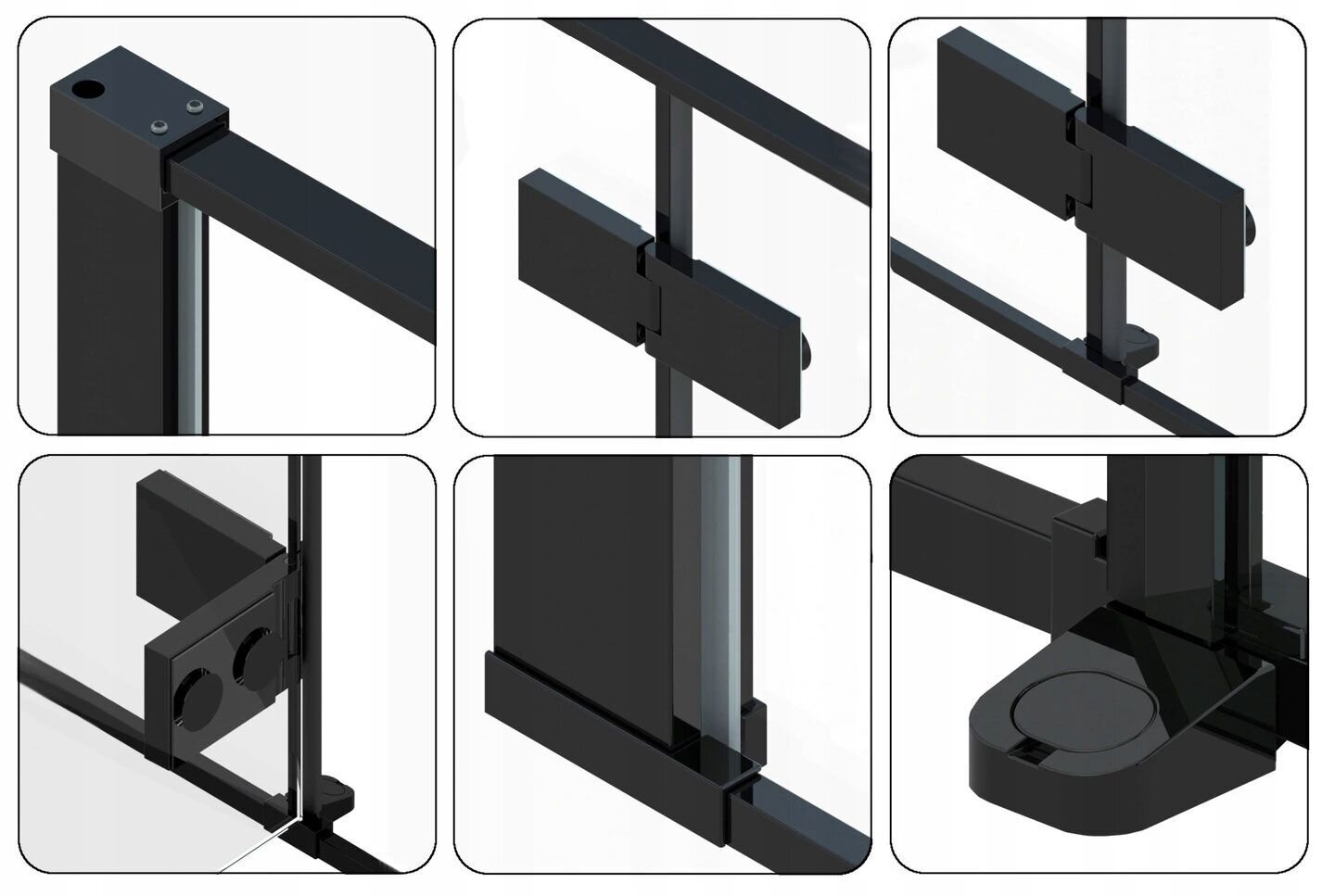 Suihkuovi Rea Fargo, musta mattapintainen, 110 cm hinta ja tiedot | Suihkuseinät ja -ovet | hobbyhall.fi