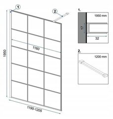 Suihkuseinä Rea Bler-1, musta, 120 cm hinta ja tiedot | Suihkuseinät ja -ovet | hobbyhall.fi