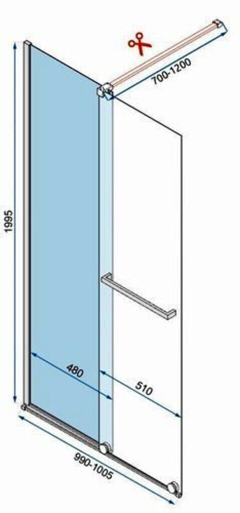 Liukuva suihkuseinä Rea Cortis, 100 cm hinta ja tiedot | Suihkuseinät ja -ovet | hobbyhall.fi