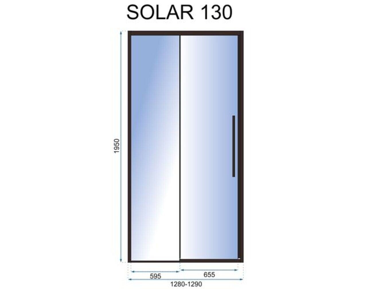 Suihkuovi Rea Solar, musta mattapintainen, 130 cm hinta ja tiedot | Suihkuseinät ja -ovet | hobbyhall.fi