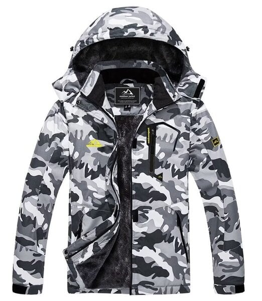 (CN xL (US L)-Vaaleanharmaa Camo) Talvi muoti hiihto lumilautatakki Naisten Thermal Fleece Vedenpitävä Kala Rentotyö Sadetakki Takki Tuulitakki Parka