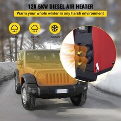 Diesel-ilmanlämmitin Vevor 12 V, 5 kW, punainen hinta ja tiedot | Lämmittimet | hobbyhall.fi