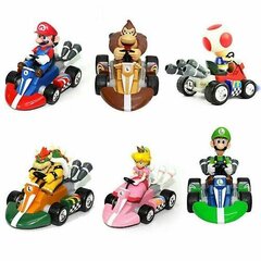 kpl/setti Super Mario Kart Pull Back Car Mini Action Figuuri Lelu Cake Topper Lahja hinta ja tiedot | Lisätarvikkeet autoiluun | hobbyhall.fi