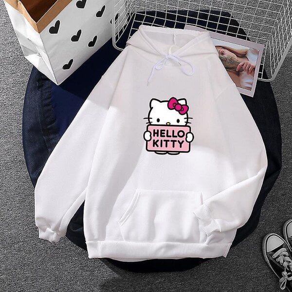 Sarjakuva Sanrio Hello-kitty Söpöt Naisten Huppari S Korean Tytöt Muoti Huppari Kevät ja Syksy Malli Vaatteet Rento pitkähihainen