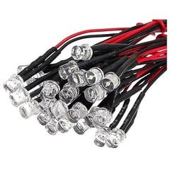 20cm 12v langallinen valodiodin johdotukseen Led-erän koko: 5mm tasainen kansi Väri: punainen Kpl: 10kpl hinta ja tiedot | LED-valonauhat | hobbyhall.fi