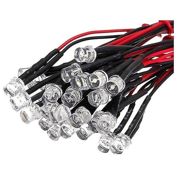 20cm 12v langallinen valodiodin johdotukseen Led-erän koko: 5mm tasainen kansi Väri: punainen Kpl: 10kpl hinta ja tiedot | LED-valonauhat | hobbyhall.fi