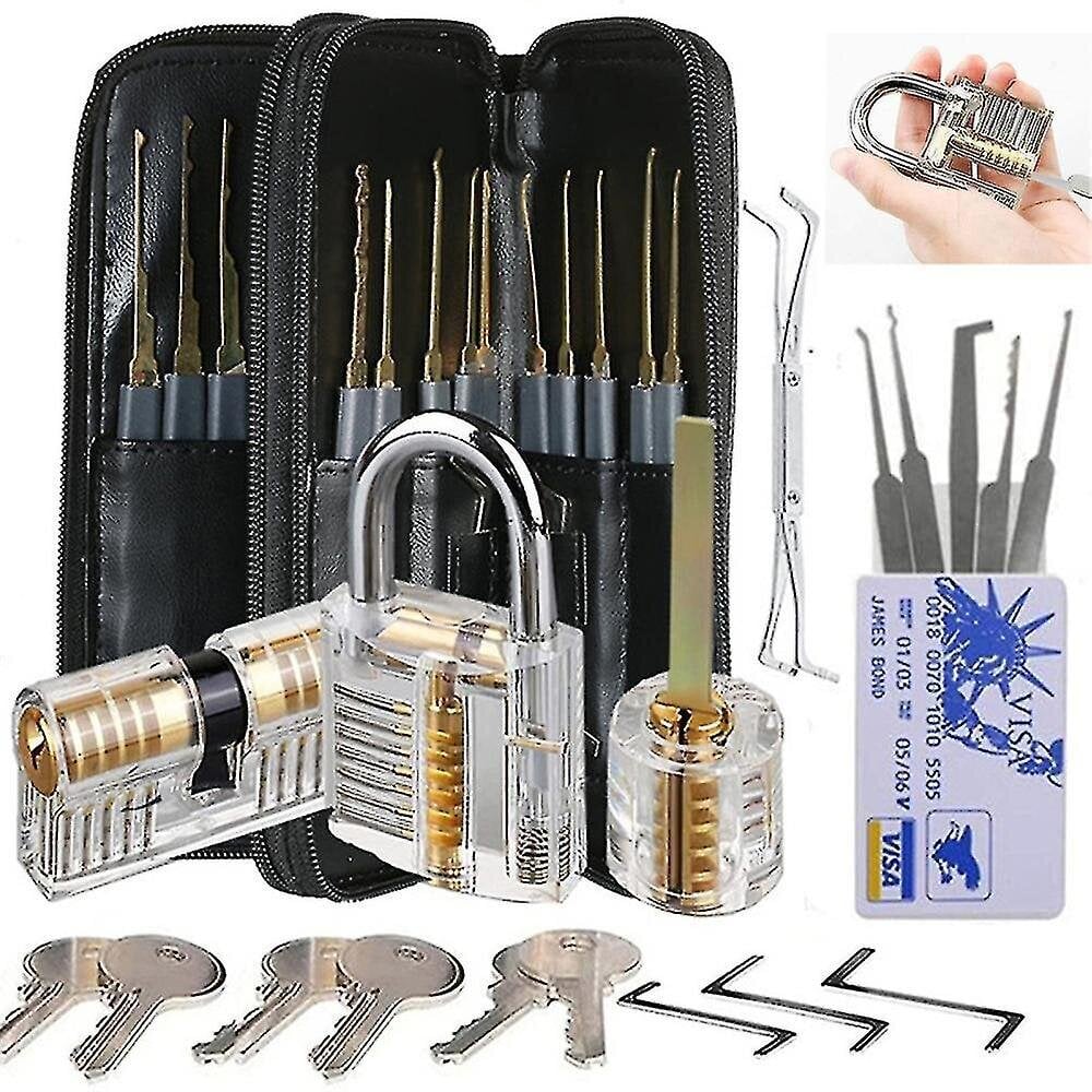 Lukkosepän koulutuslukkosarja 30 kpl läpinäkyvä lukko Lockpick-harjoitteluun aloittelijalle hinta ja tiedot | Koteloiden lisätarvikkeet | hobbyhall.fi