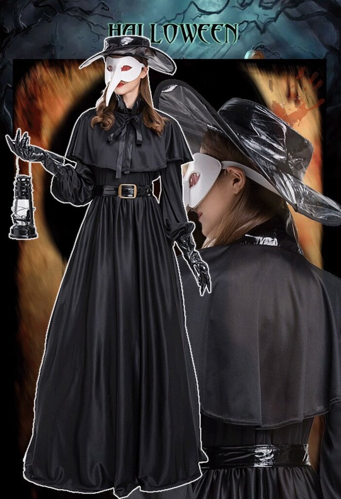 Halloween Cosplay Plague Doctor -asu, Crow Mask -pukeutuminen, Naamiaiset, Cosplay Show -asu hinta ja tiedot | Hameet | hobbyhall.fi