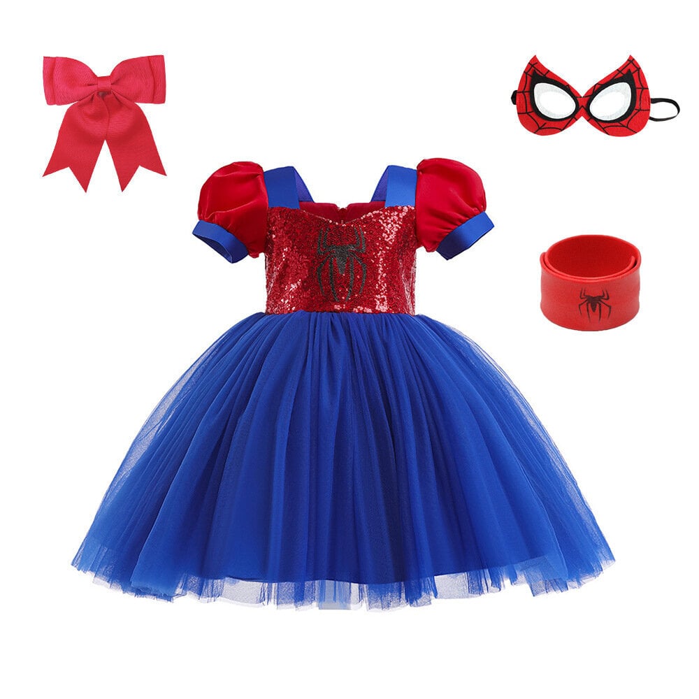 Spiderman Cosplay Baletti Mekko Tytöt Paljeti Hämähäkkiverkko Baletti Lapsen Syntymäpäivä Halloween Fancy Dress Party hinta ja tiedot | Hameet | hobbyhall.fi