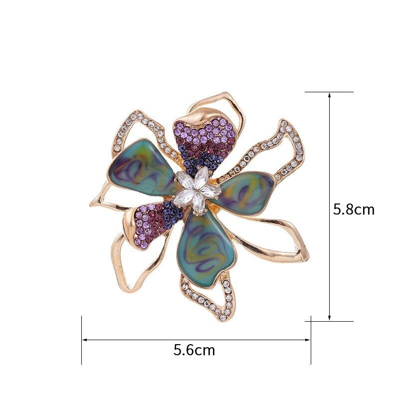 Koristeellinen rintakoru Crystal Flower BZ140 hinta ja tiedot | Rintakorut | hobbyhall.fi