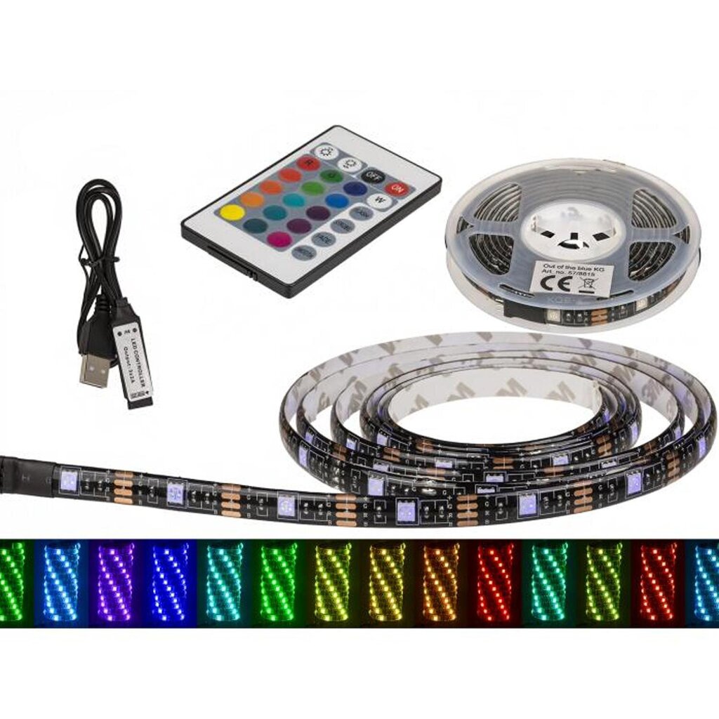 3 m LED-nauhavalot RGB:llä, valosilmukalla, LED-nauhalla USB-virtalähteellä, monivärinen hinta ja tiedot | Juhlakoristeet | hobbyhall.fi